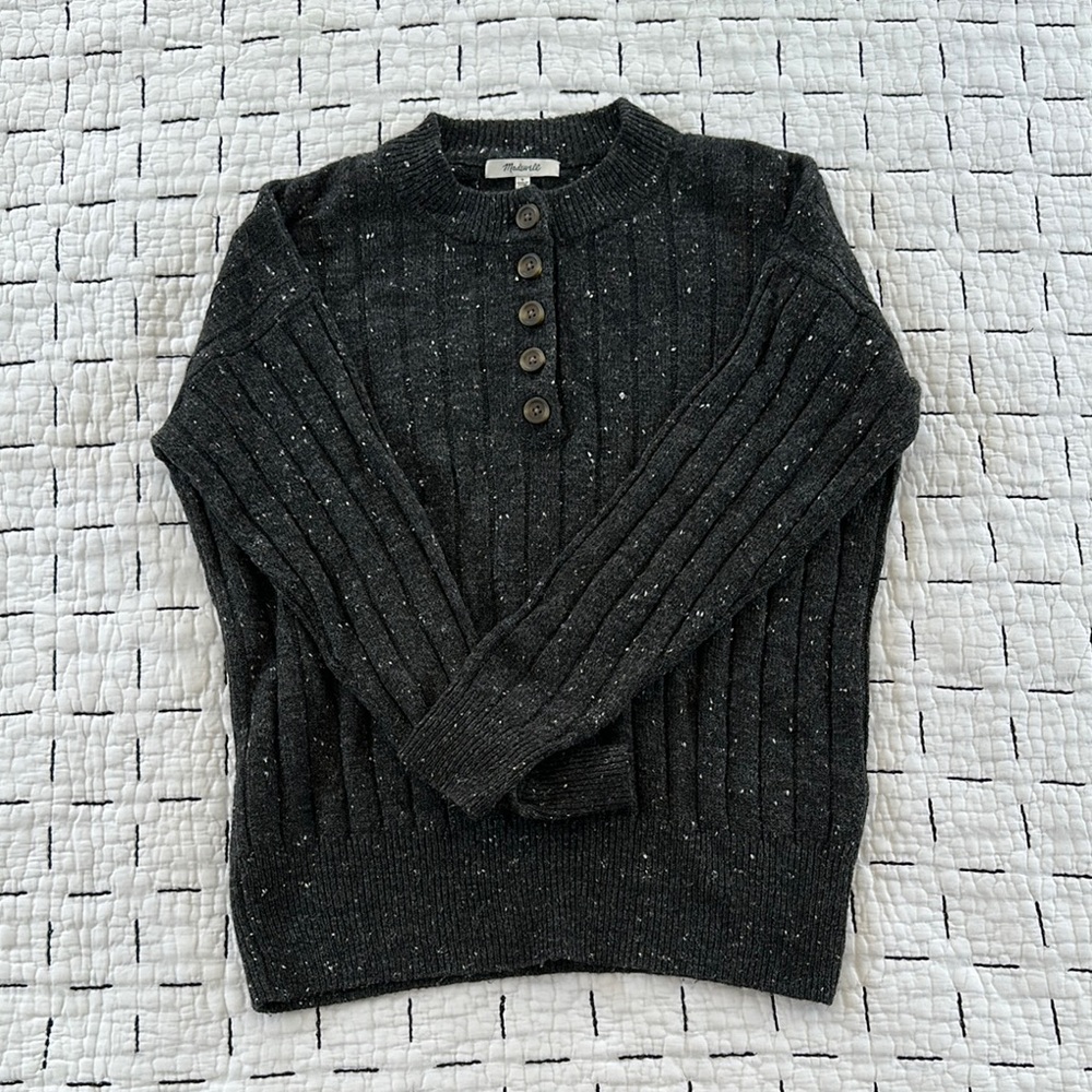 Madewell Gray Crewneck Sweater Classic Knit